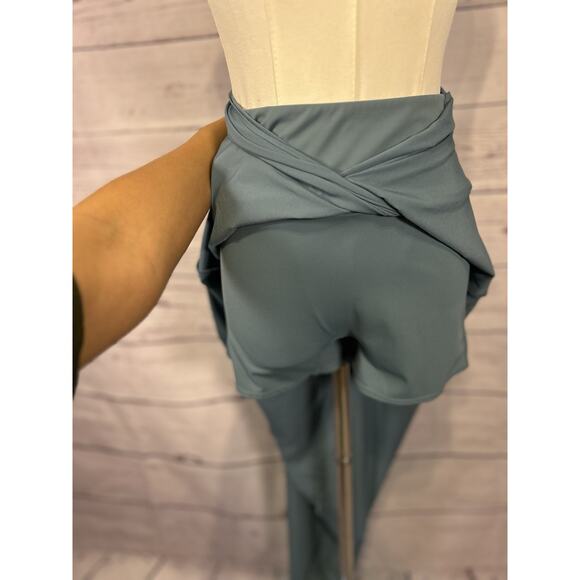 Title: Halara Asymmetrical Skirt with Built-In Shorts | Size Small | Blue - Picture 3 of 7